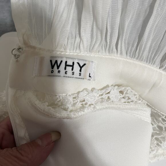 WHY White Avant Garde 2 PC Set Maxi Skirt SZ L Sculptural Ruffle Formal Theater - Picture 8 of 14